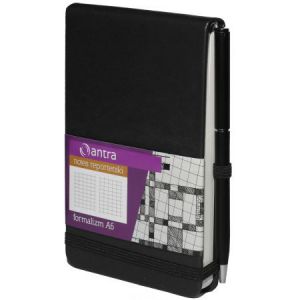 Notes Reporterski Antra Formalizm A6/96/80g kratka, Czarny + długopis